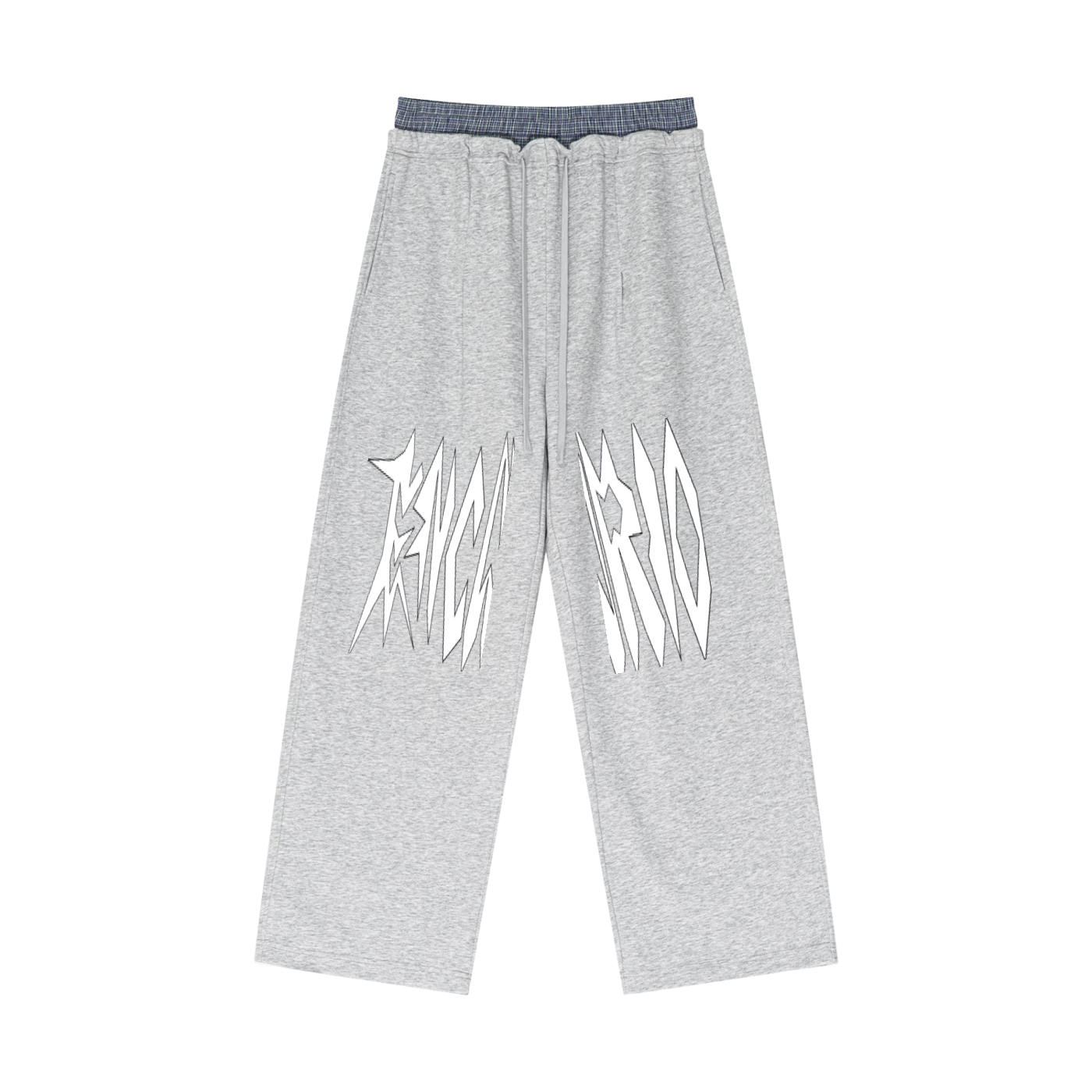 Plaid Contrast Waist Pants
