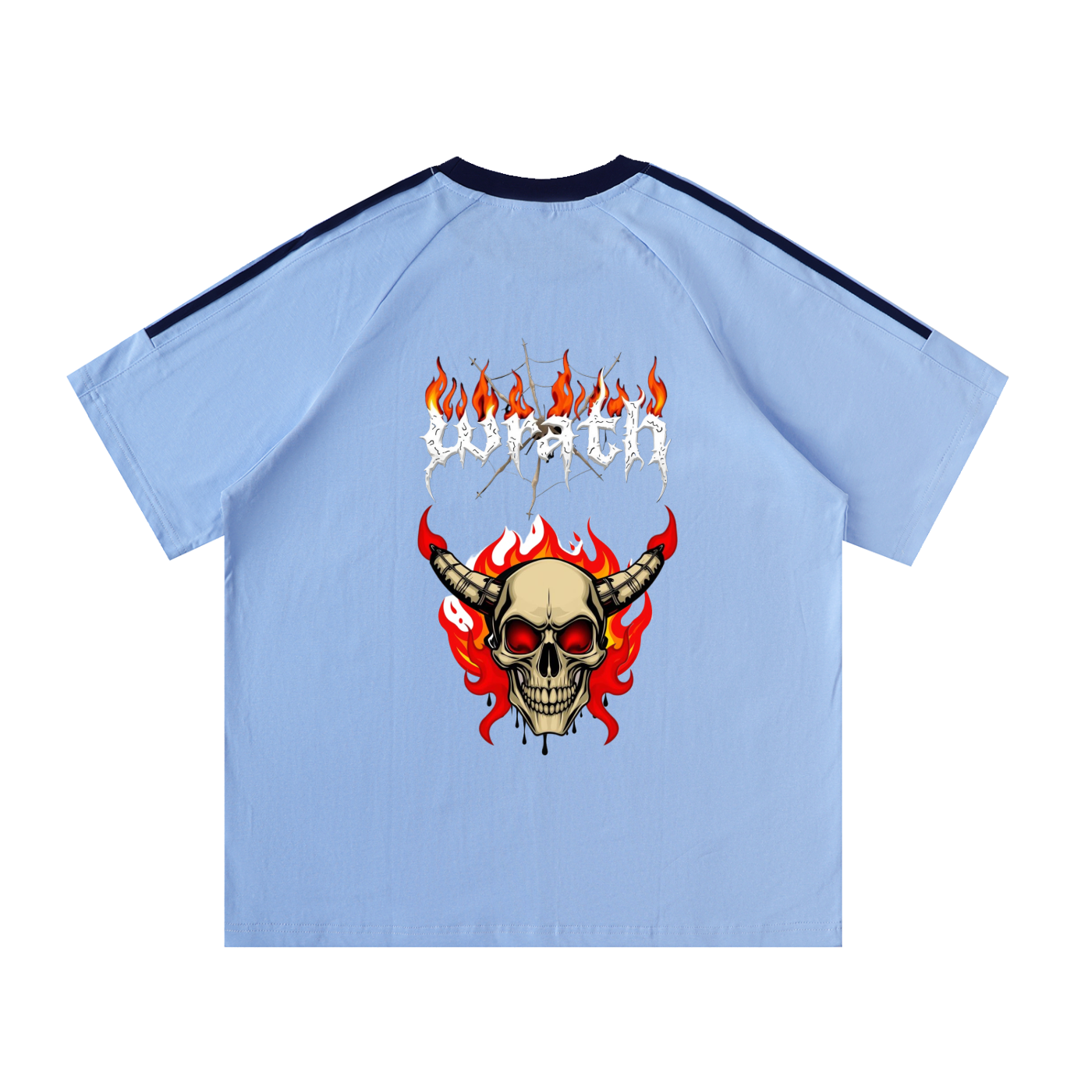 Contrast Tape Crewneck Cotton T-Shirt