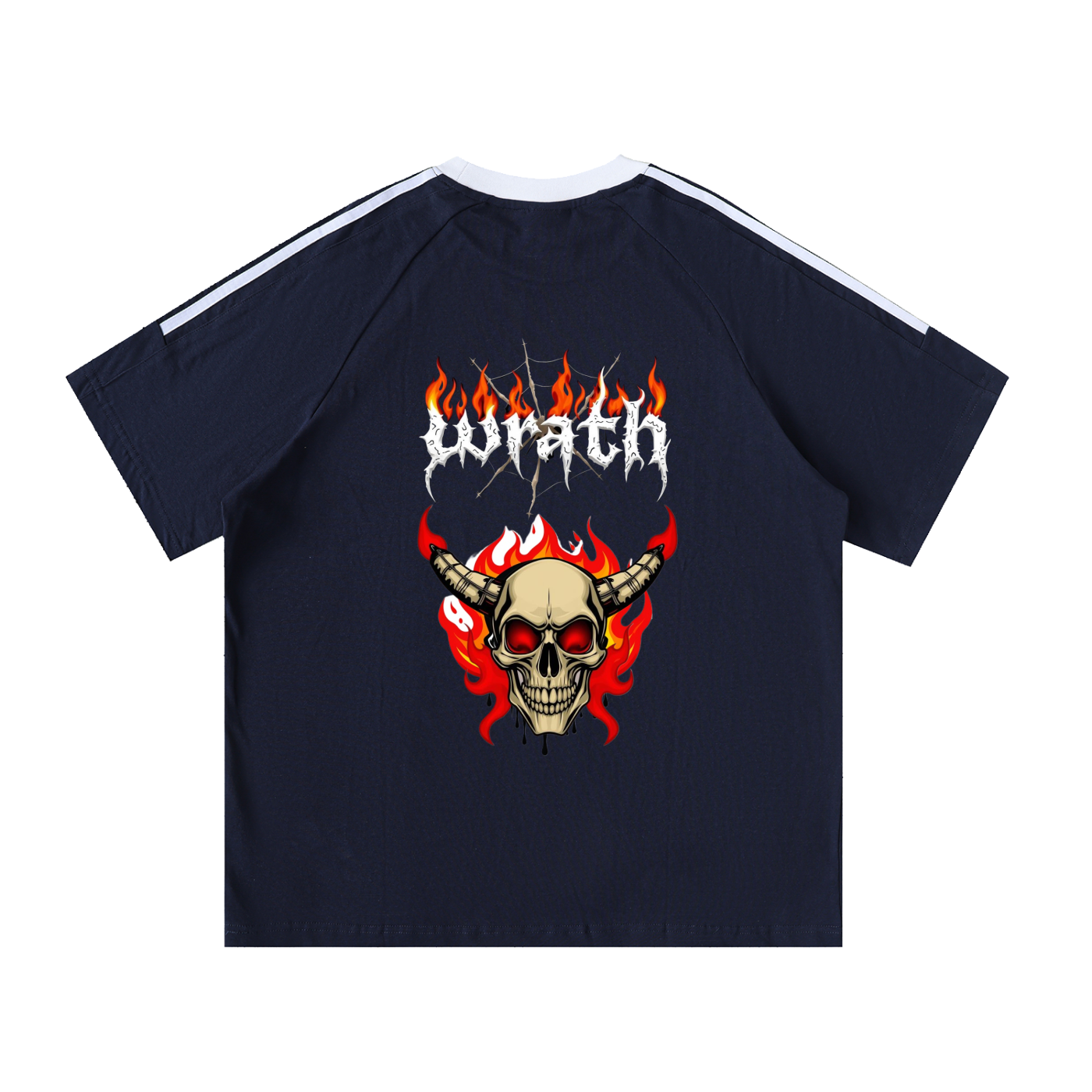 Contrast Tape Crewneck Cotton T-Shirt