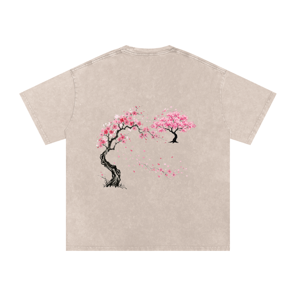 Snow Washed Oversized Cotton T-Shirt
