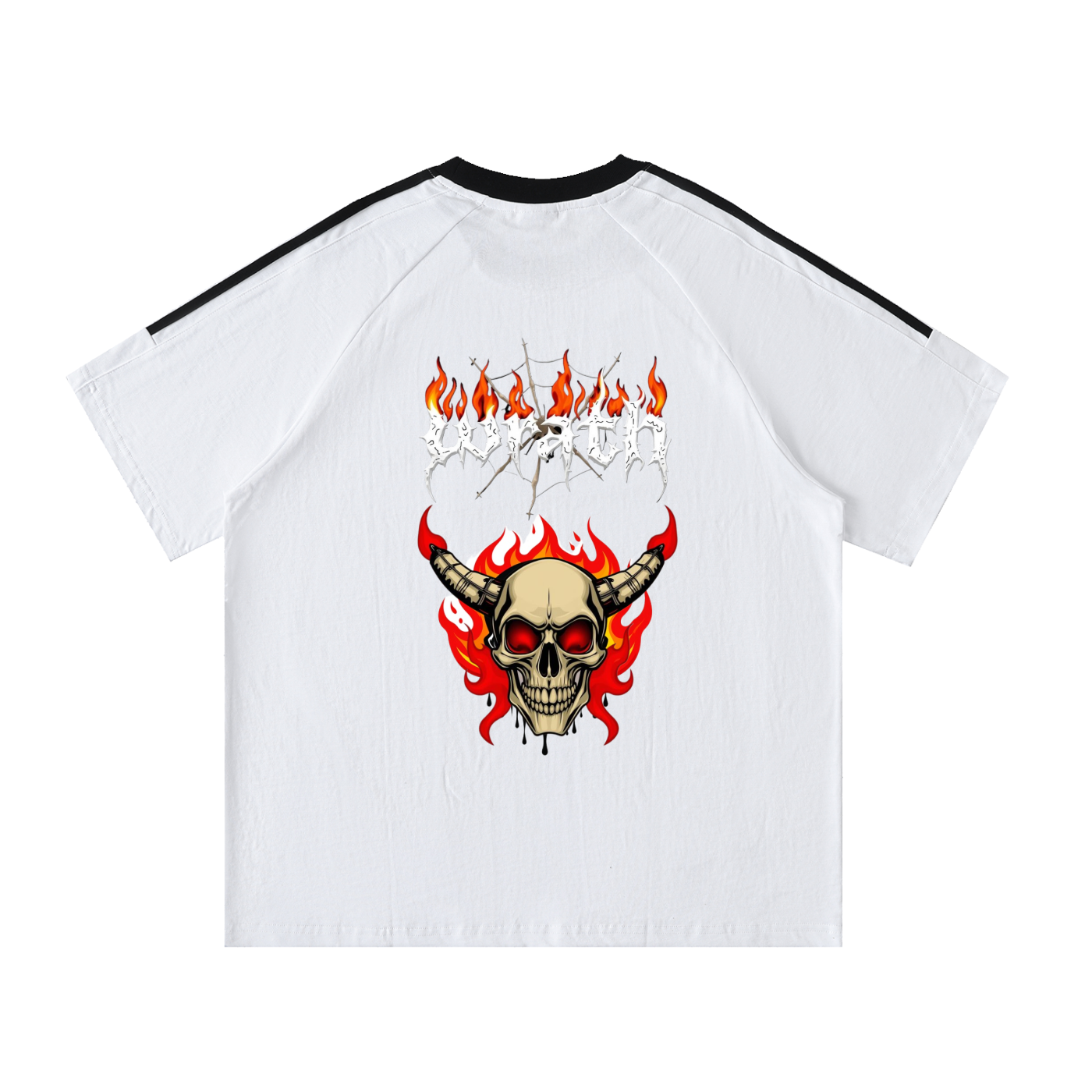 Contrast Tape Crewneck Cotton T-Shirt