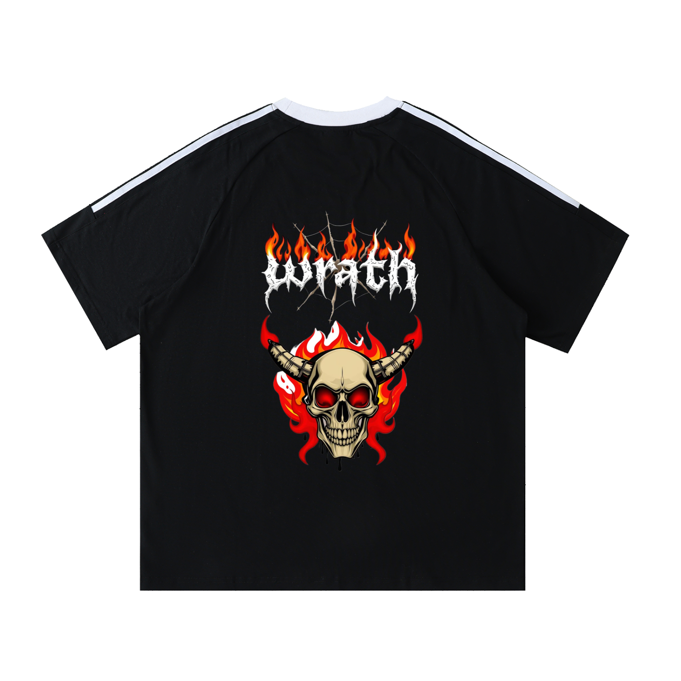Contrast Tape Crewneck Cotton T-Shirt