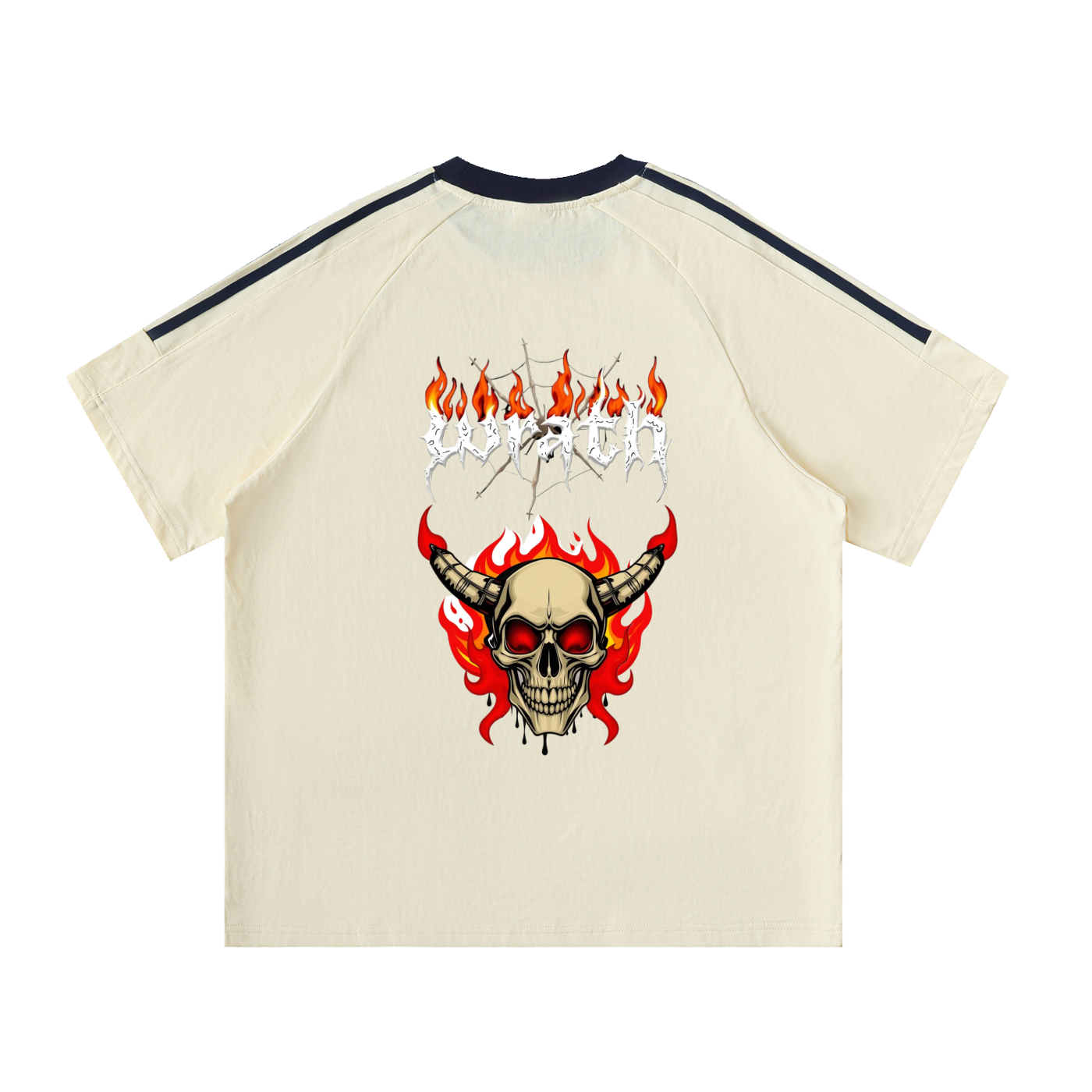 Contrast Tape Crewneck Cotton T-Shirt